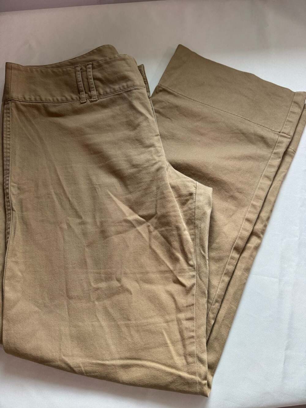 Wide Leg Chino Pants Khaki Tan Trouser Y2K Minimalist Women’s 14R
